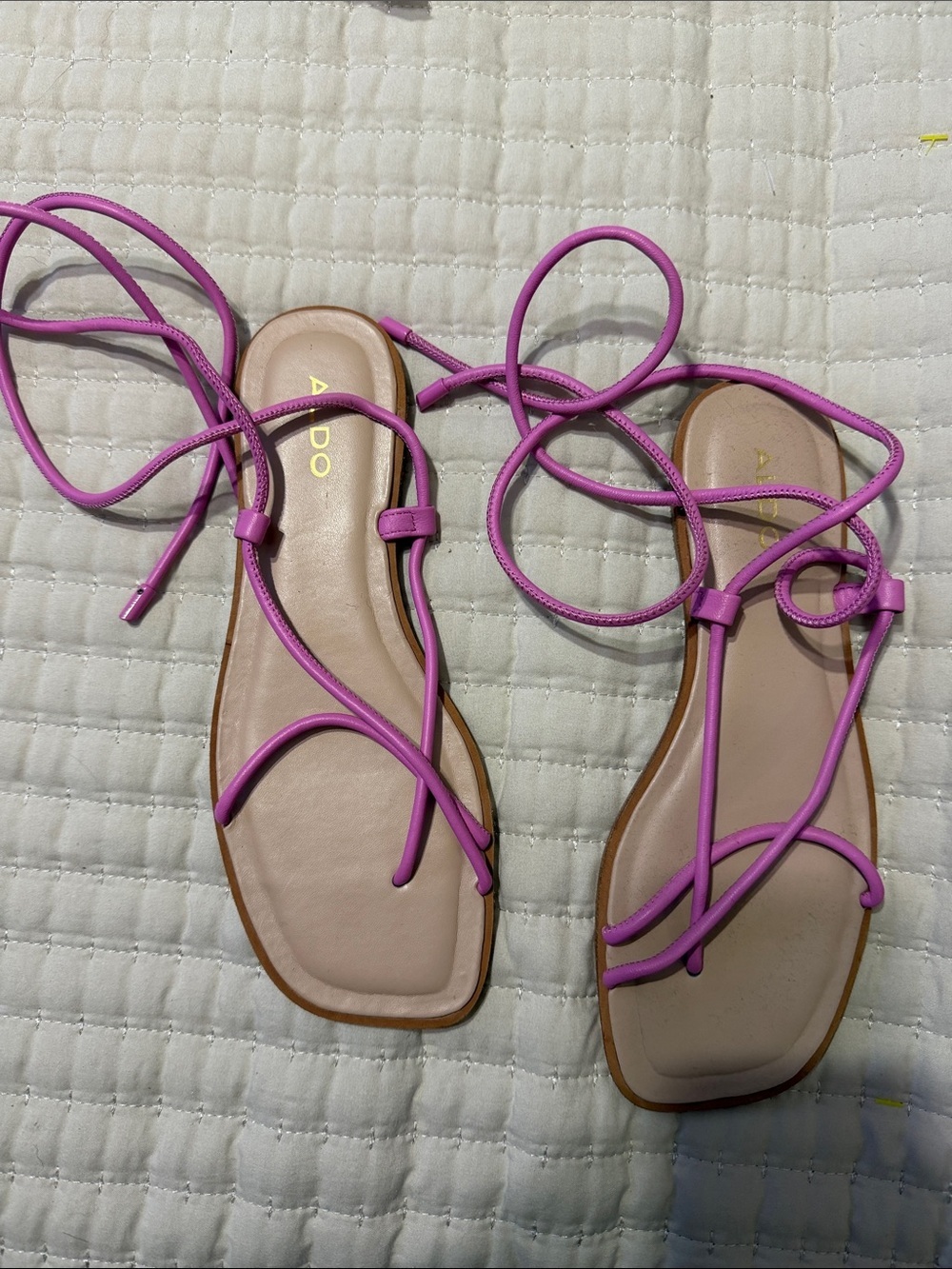 Aldo pink strap up sandals